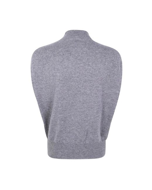 Semicouture Gray Round-Neck Knitwear