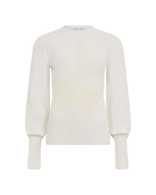 Alberta Ferretti White Round-Neck Knitwear