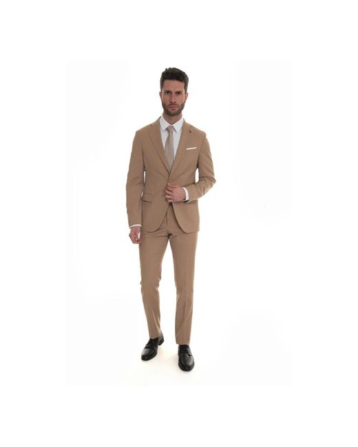 Single Breasted Suits di Paoloni in Brown da Uomo