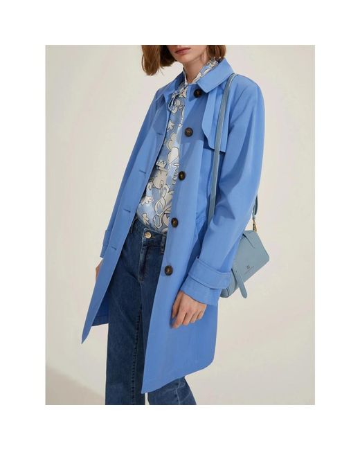 Marella Blue Trench Coats