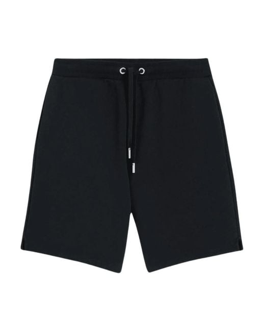 AMI Korte Broeken ,Zwart ,Katoen Biologisch Katoen Zwarte Fleece Shorts in het Black voor heren