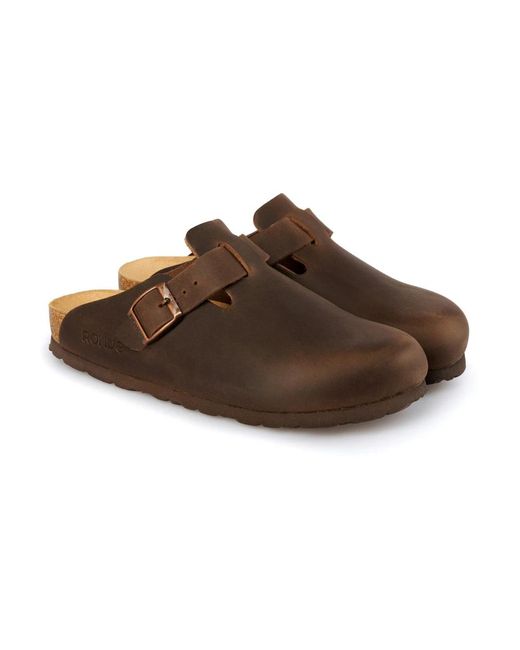 Rohde Schoenen ,Bruin ,Leer Alba Clogs in het Brown