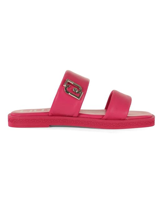 Liu Jo Pink Leder sandalen iman 01 mit logo-plakette