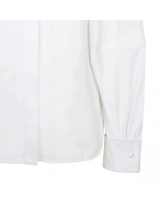 Max Mara White Klassisches schwarzes hemd mit personalisiertem knopf