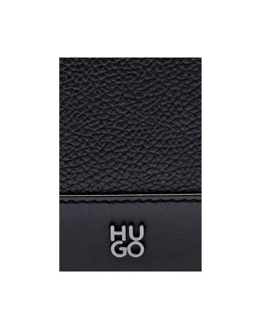 HUGO Accessoires ,Zwart ,Leer Quantic 4Cc Coin in het Black voor heren