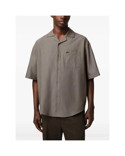 AMI Gray Short Sleeve Shirts for men