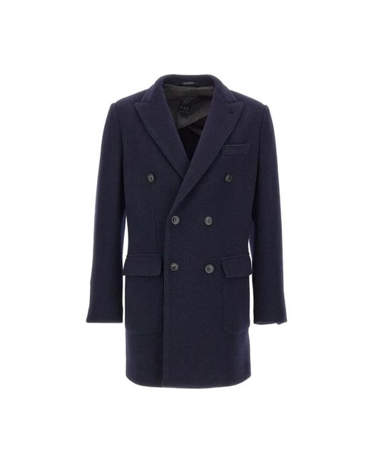 Fay Blue Double-Breasted Coats for men