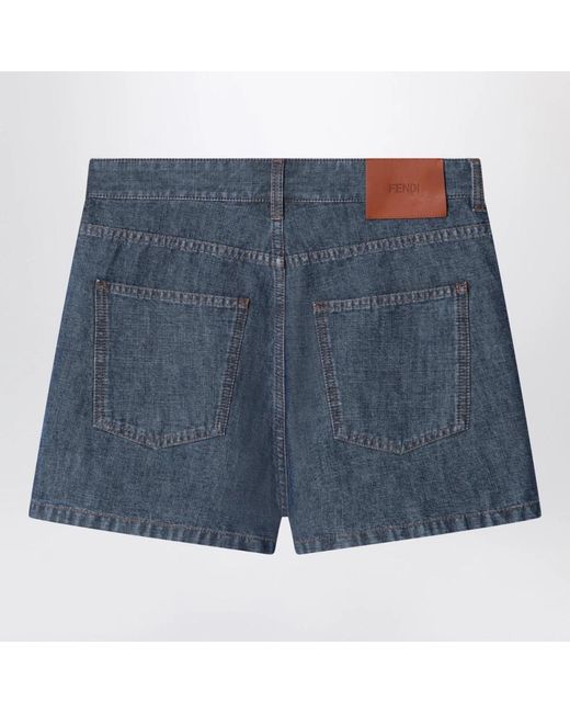 Fendi Blue Denim Shorts