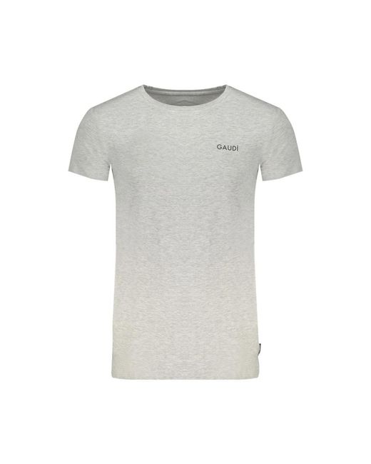 GAUDI Tops ,Grijs ,Katoen Grijze Katoenen Print Logo T-Shirt in het Gray voor heren