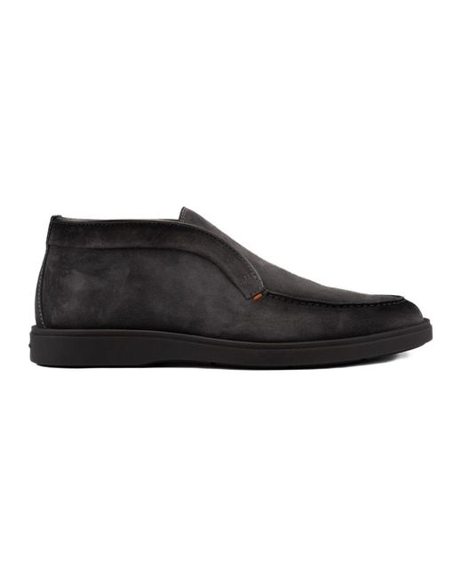 Santoni Black Ankle Boots for men