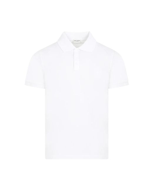 Saint Laurent White Polo Shirts for men