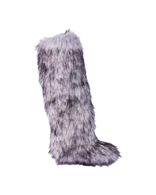 Dolce & Gabbana High Wolf Fur Sneaker Boots in Purple für Herren