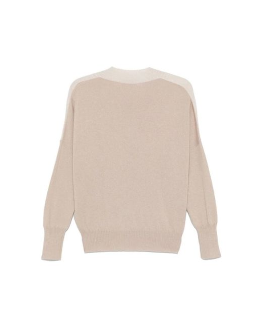 D.exterior White V-Neck Knitwear