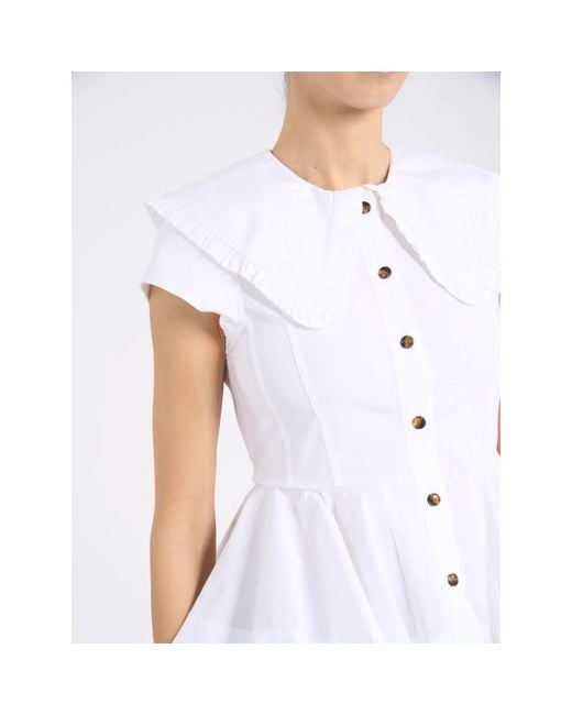 Ganni White Blouses