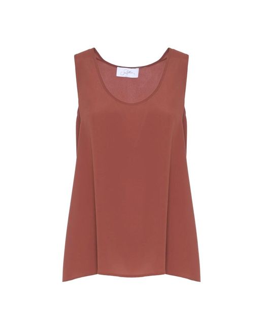 Soallure Brown Sleeveless Tops