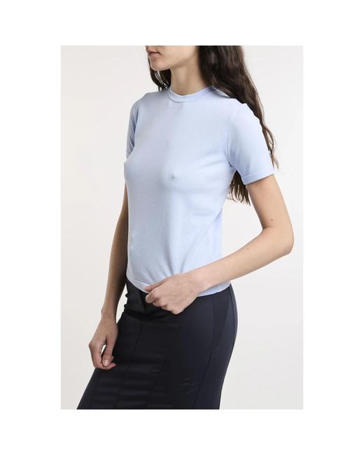 Marella Blue Viskose-Mischgewebe T-Shirt