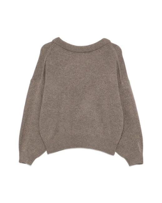 Lisa Yang Brown V-Neck Knitwear