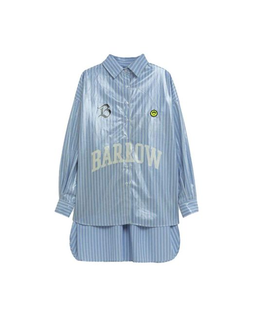 Barrow Blue Gestreiftes Baumwollhemd