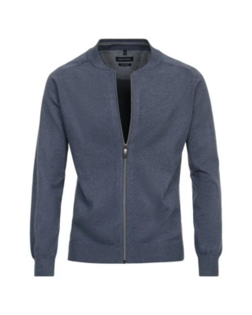 CASA MODA Herren Uni-Strickjacke Aus Pima-Baumwolle in Blue für Herren