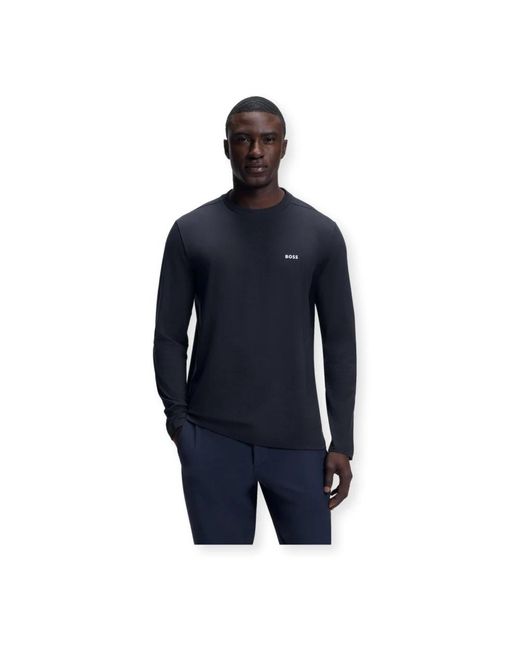 Boss Blue Long Sleeve T-Shirts for men