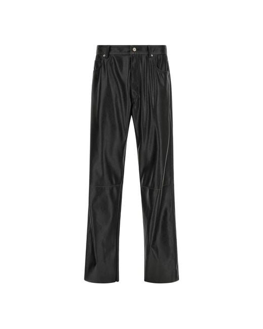 MM6 by Maison Margiela Black Leather Trousers for men