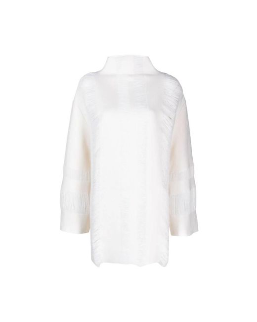 Mrz Truien & Vesten ,Wit ,Wol Witte Gebreide Rolhals Trui in het White
