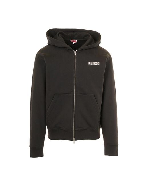 KENZO Stad Klassiek Zwart Rits Hoodie in het Black voor heren