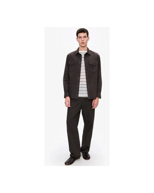 A.P.C. Black Straight Trousers for men