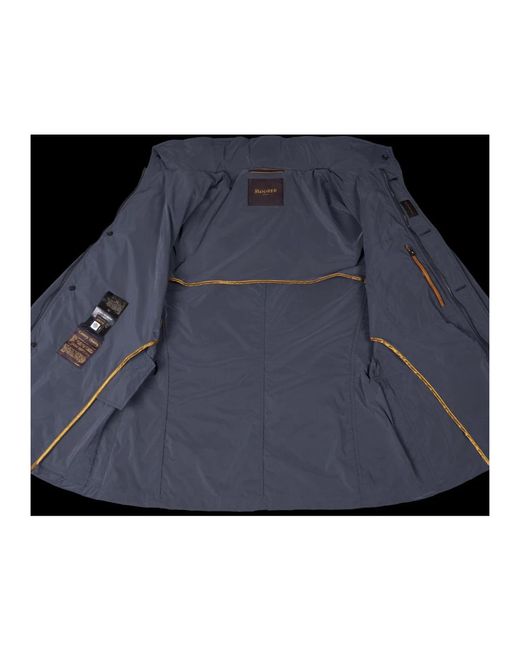 Moorer Iridescent field jacket mit versteckter kapuze,leichte jacke,sahara-jacke mit aufgesetzten taschen in Blue für Herren