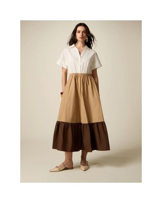 Midi Dresses Oltre de color Natural