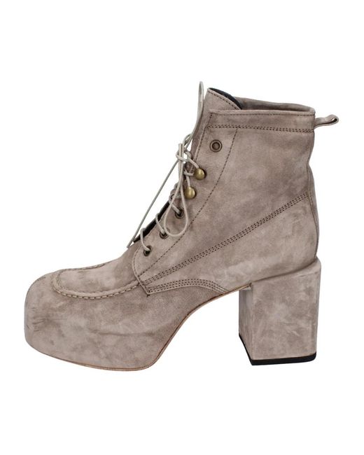 Moma Brown Heeled Boots