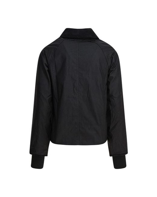 Barbour Jassen ,Zwart ,Katoen Zwarte Cropped Wax Jas Aw 25 in het Black