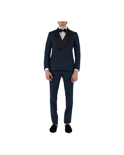 Double Breasted Suits Paoloni de hombre de color Blue