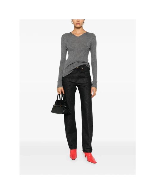 V-Neck Knitwear Liviana Conti en coloris Gray