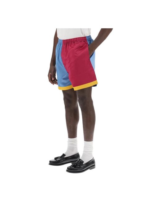 Bode Color block shorts inspiriert von einer jockeyjacke aus den 50er jahren in Blue für Herren
