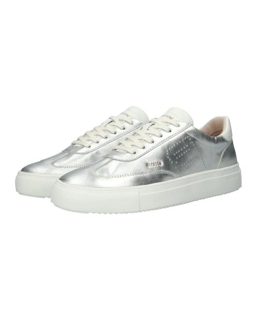 Blackstone White Silberweiße Sneaker (Low)