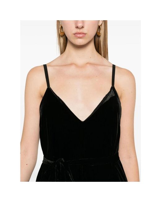 Gold Hawk Kleedjes ,Zwart ,Zwarte Fluweel Maxi Jurk Met V-Hals in het Black