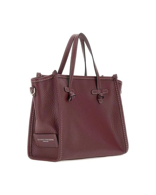 Gianni Chiarini Purple Bordeaux Shopper Tasche Elegantes Design