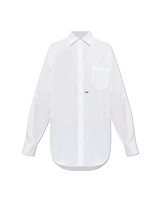 DSquared² Overhemden ,Wit ,Katoen Shirt Met Zak in het White