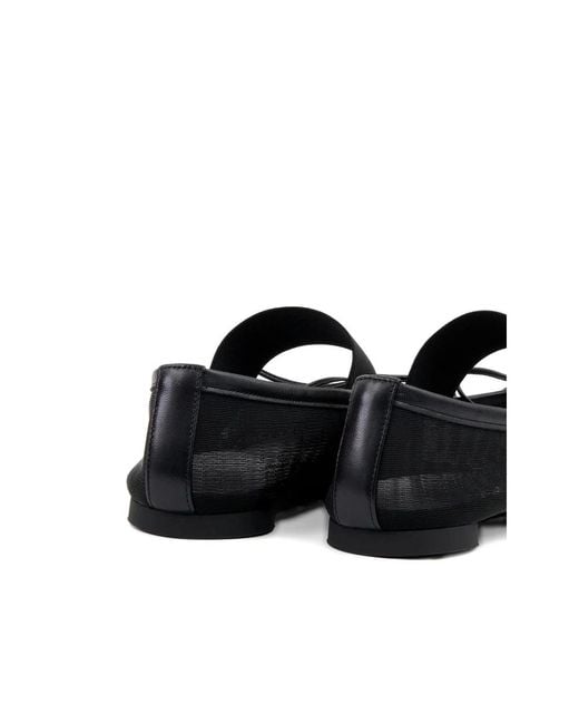 MM6 by Maison Martin Margiela Black Schwarze Elastische Flache Sohlenschuhe