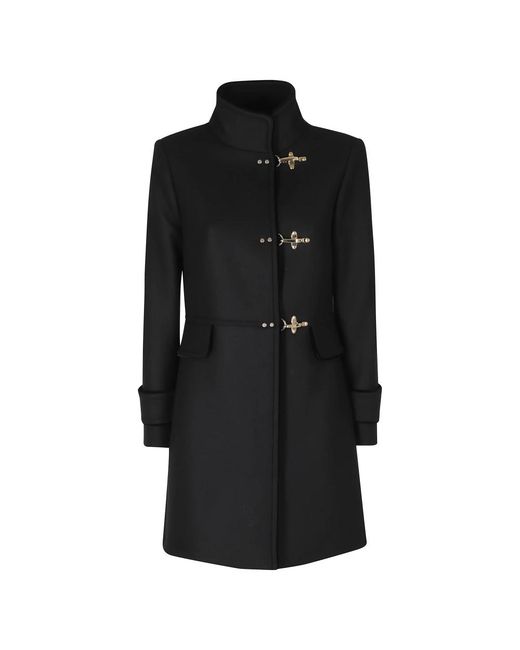 Single-Breasted Coats Fay de color Black