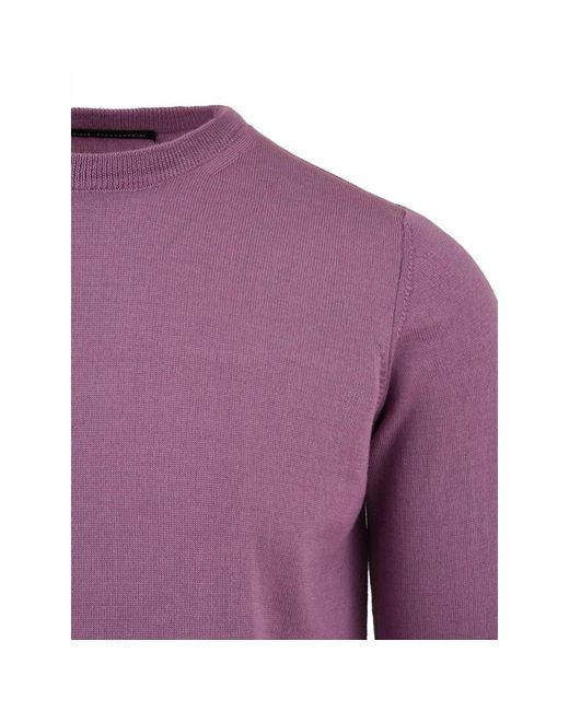 Daniele Alessandrini Purple Round-Neck Knitwear for men