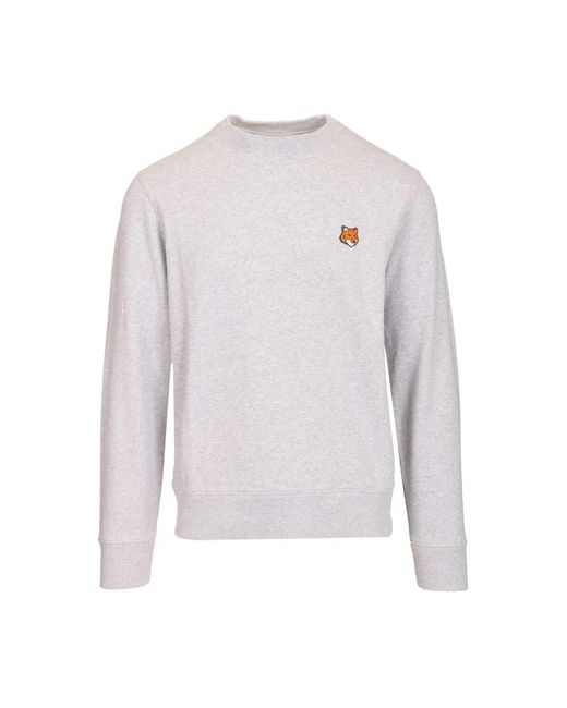 Maison Kitsuné Fox Head Regular Sweatshirt in het Gray voor heren