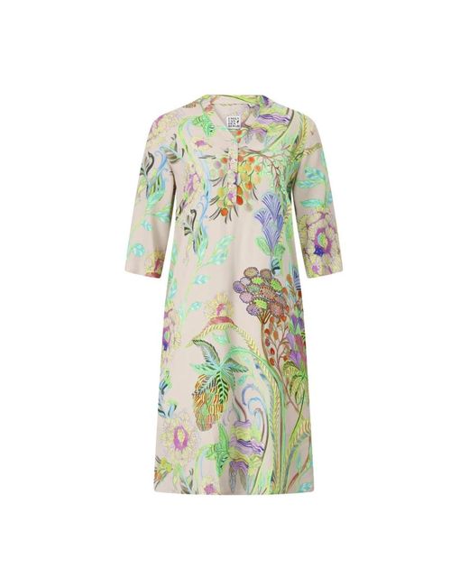 Emily Van Den Bergh Green Geblümtes Blusenkleid