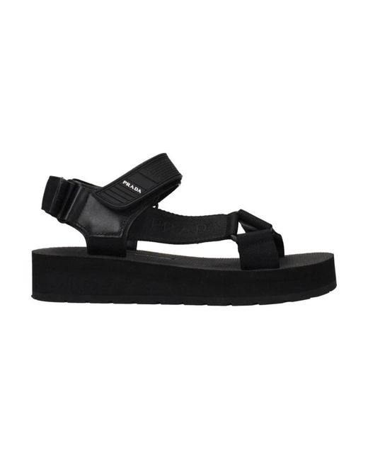Prada Black Flat Sandals