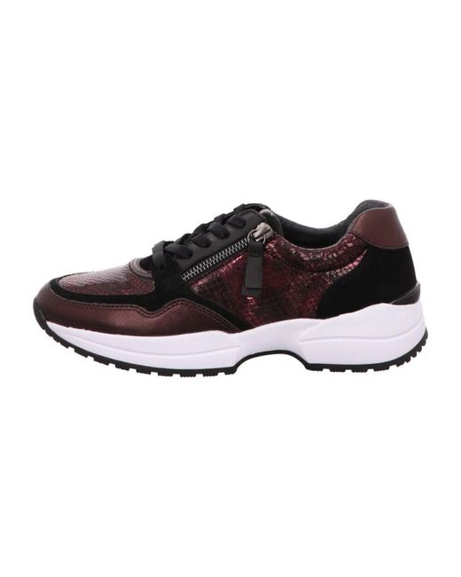 Gabor Brown Rote Schnürschuhe