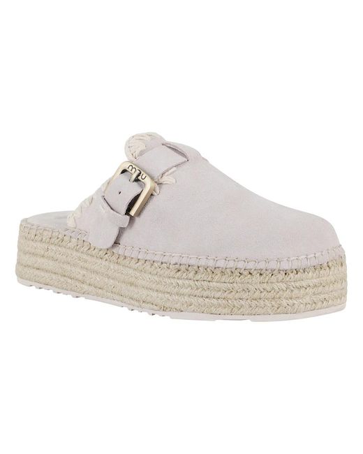 Mou White Jute clog wildleder plateau sandale