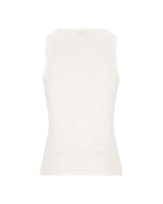 Burberry White Sleeveless Tops