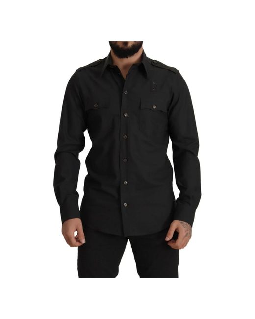 Casual Shirts di Dolce & Gabbana in Black da Uomo