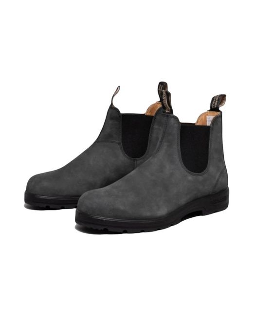 Blundstone Gefütterte chelsea boots aus rustikalem schwarzem leder in Black für Herren